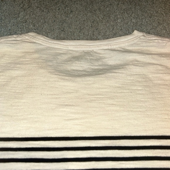 Old Navy Shirt Mens Large White Blue Striped Short Sleeve Pocket Tee Casual Top - Picture 10 of 13